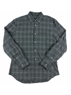 John Varvatos Long Sleeve Button Up Shirt Plaid Check Green White Size XS